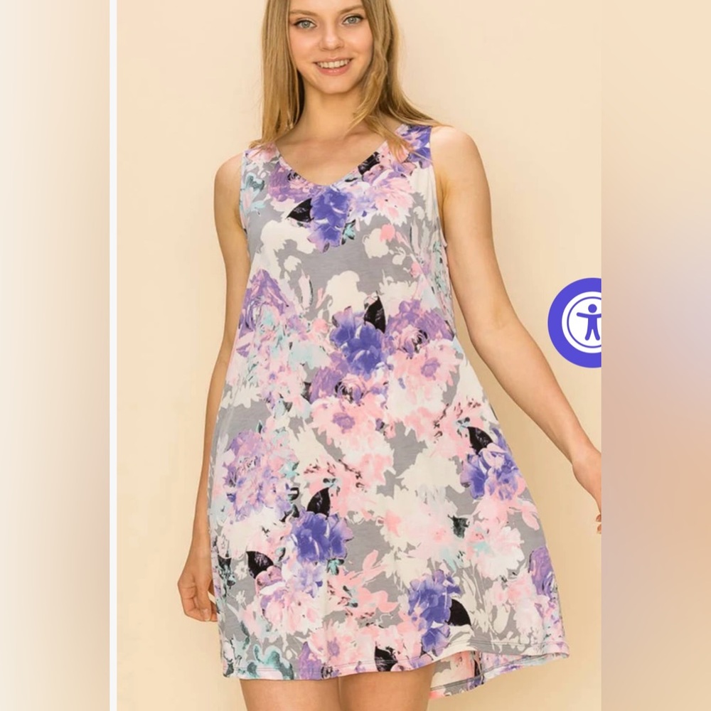 Sleeveless floral mini summer dress